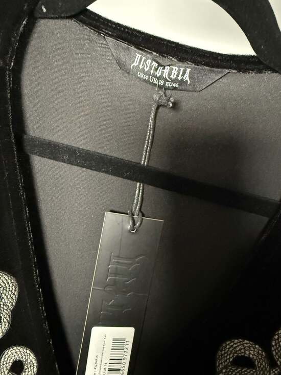 Disturbia Zarina Embroidered Velvet Midi Wrap Dress with Snake Detail - Picture 4 of 6